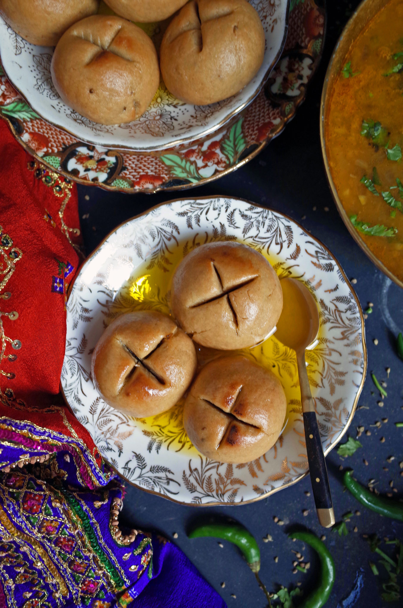 Rajasthani Bati - Baked Indian Bread Rolls to go with Dal