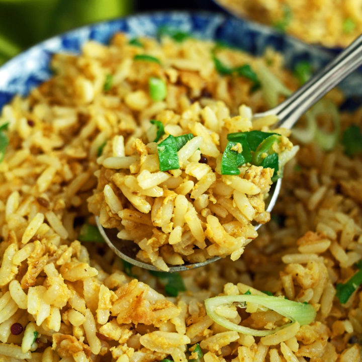 Spiced Indian Egg Fried Rice - Better than Takeout!