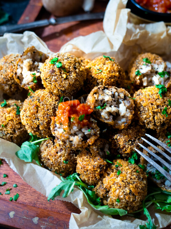 Mushroom Arancini, Vegan