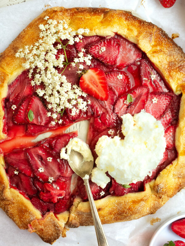 Elderflower Infused Strawberry Galette