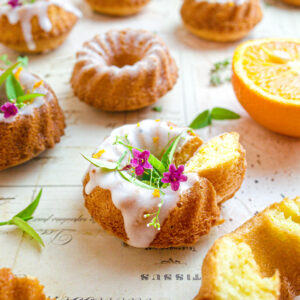 Orange and Cardamom Mini Bundt Cakes, Orange Blossom Glaze