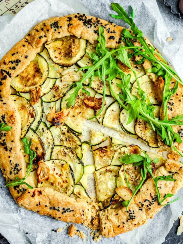 Courgette Galette with Garlic Butter and Feta