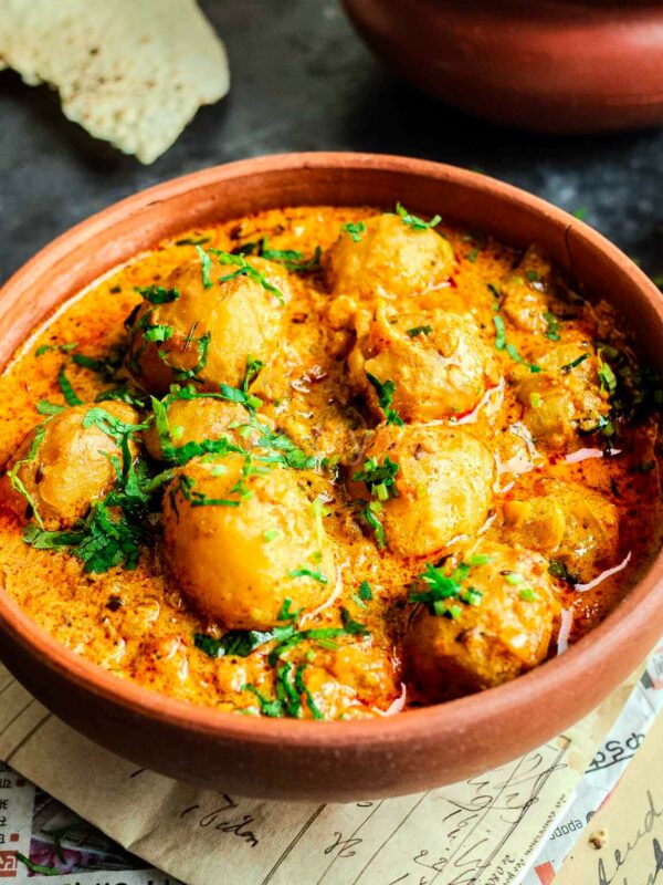 Punjabi Dum Aloo, Indian Restaurant Style Curry