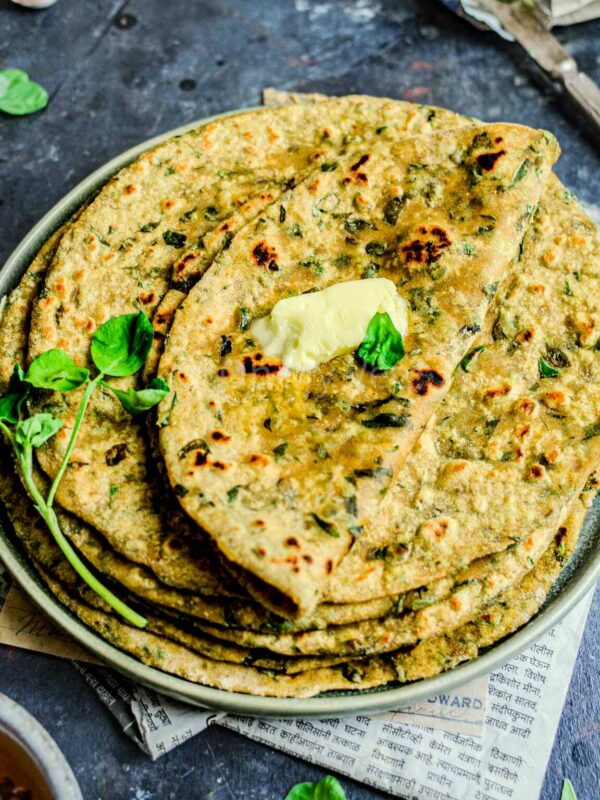 Methi Paratha, Indian Fenugreek Flatbread