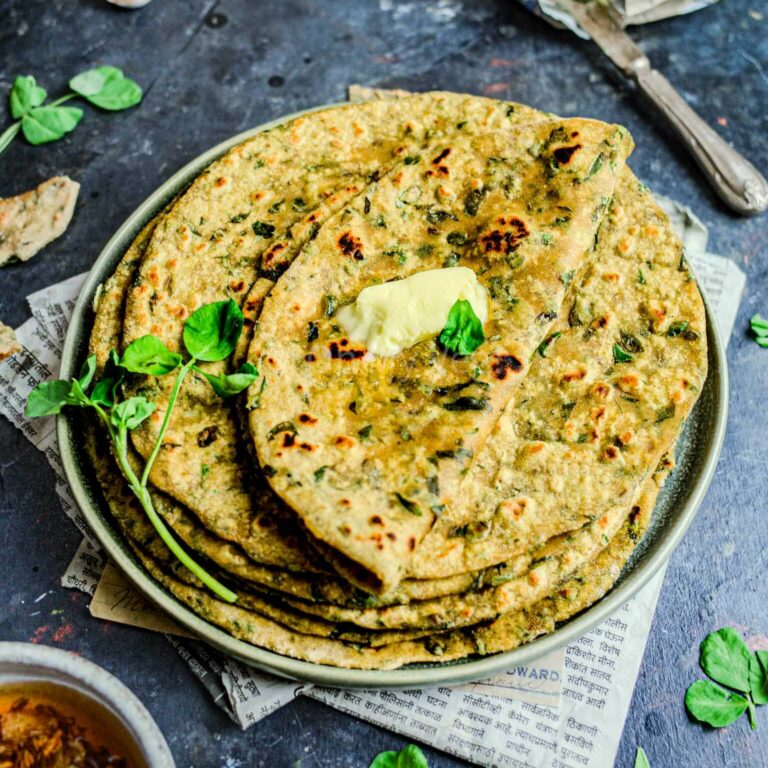 Methi Paratha, Indian Fenugreek Flatbread