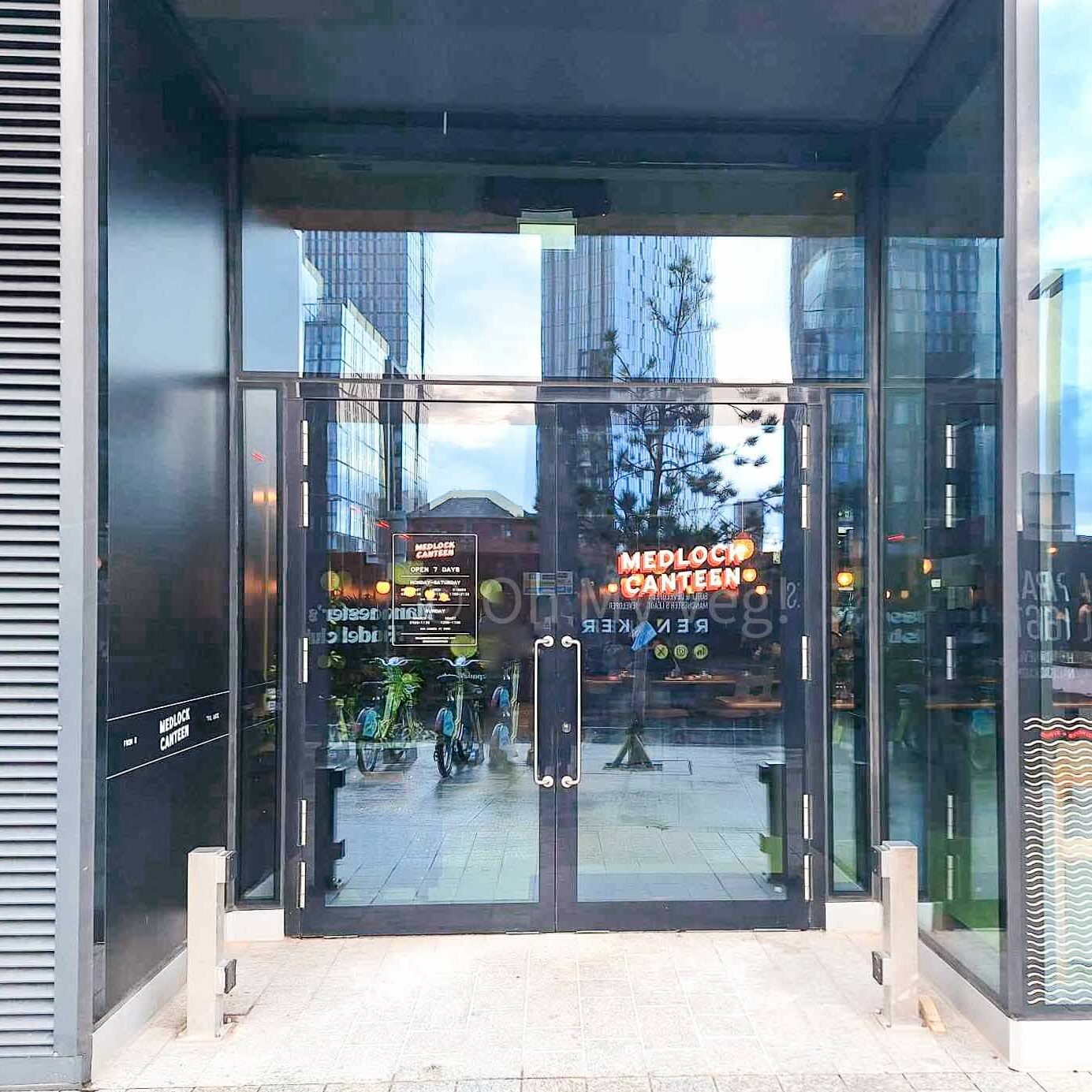 Medlock Canteen entrance, in Manchester.