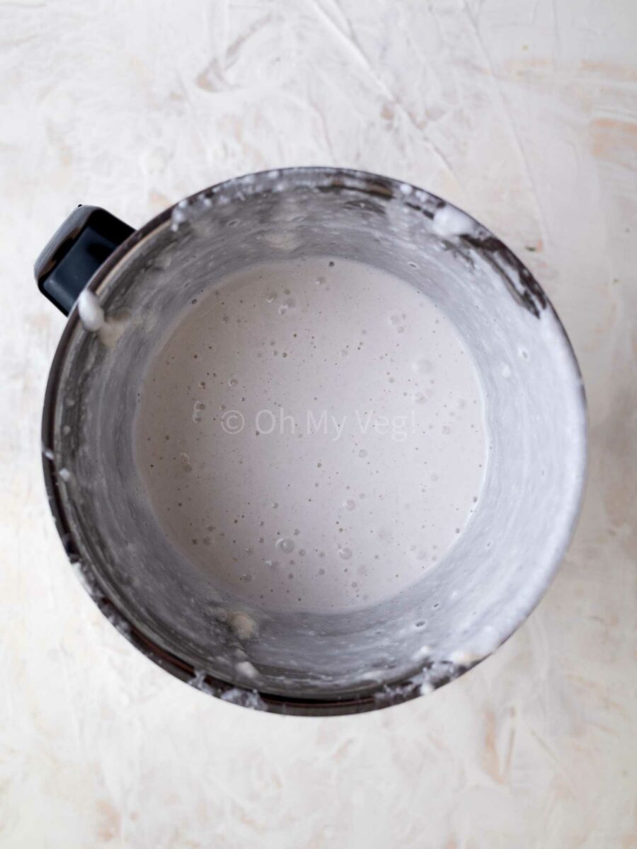 Dosa batter in a mixer grinder.