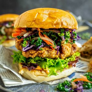 Vegan Chicken Sandwiches, Fried Oyster Mushroom Burgers