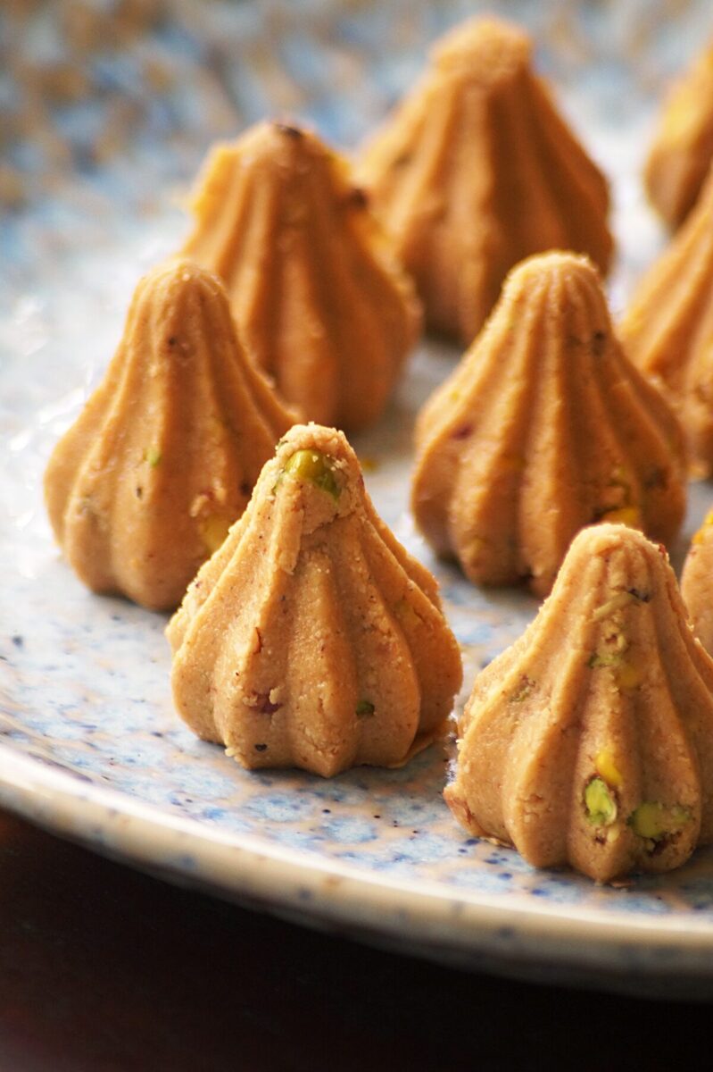 Oats modak on a plate.