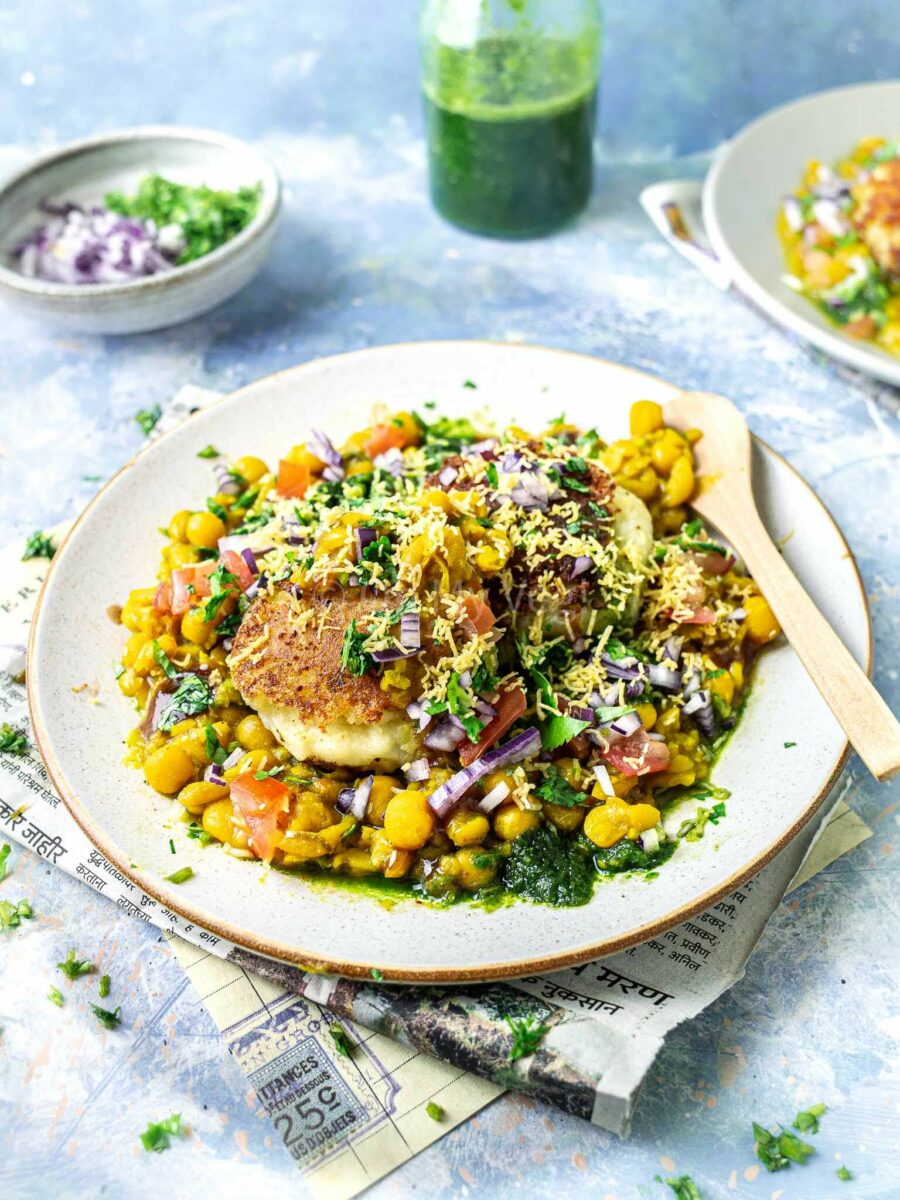 Ragda pattice, Maharashtrian street food chaat. 