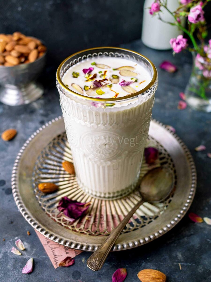 Maharashtrian piyush drink in a tall glass. 