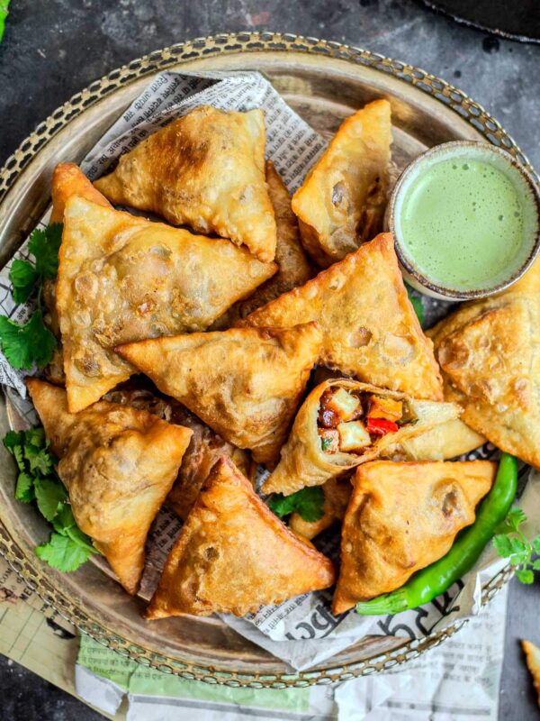 Paneer Samosas, Chilli Paneer Cocktail Samosas