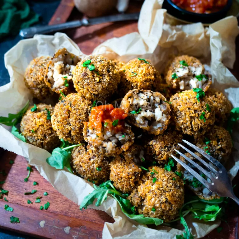 Mushroom Arancini, Vegan