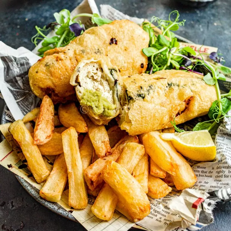 Vegan Fish and Chips, Tofish (Battered Tofu)