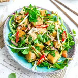 Tofu watercress salad.