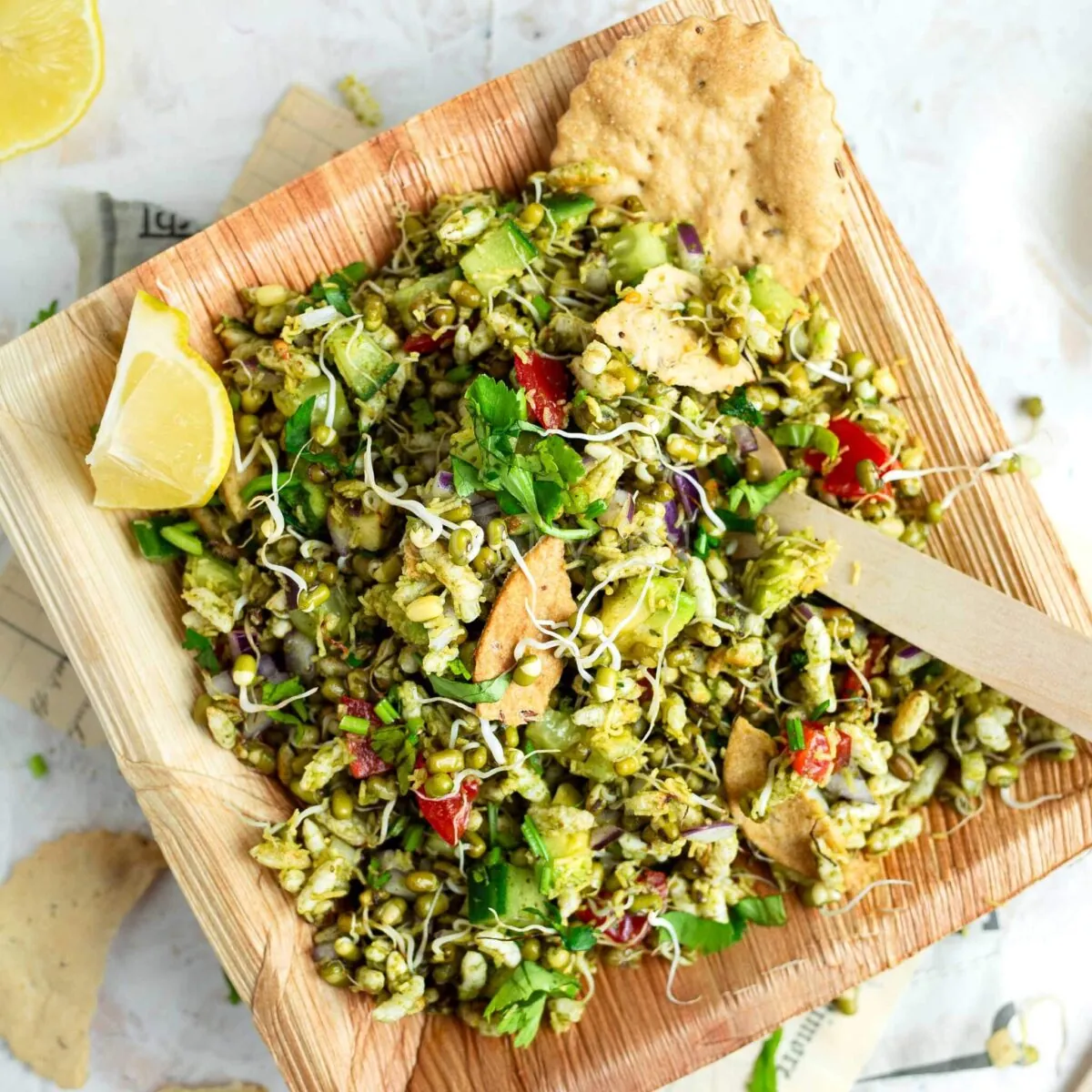 Sprouts Chaat (Sprouted Moong Dal Chaat)