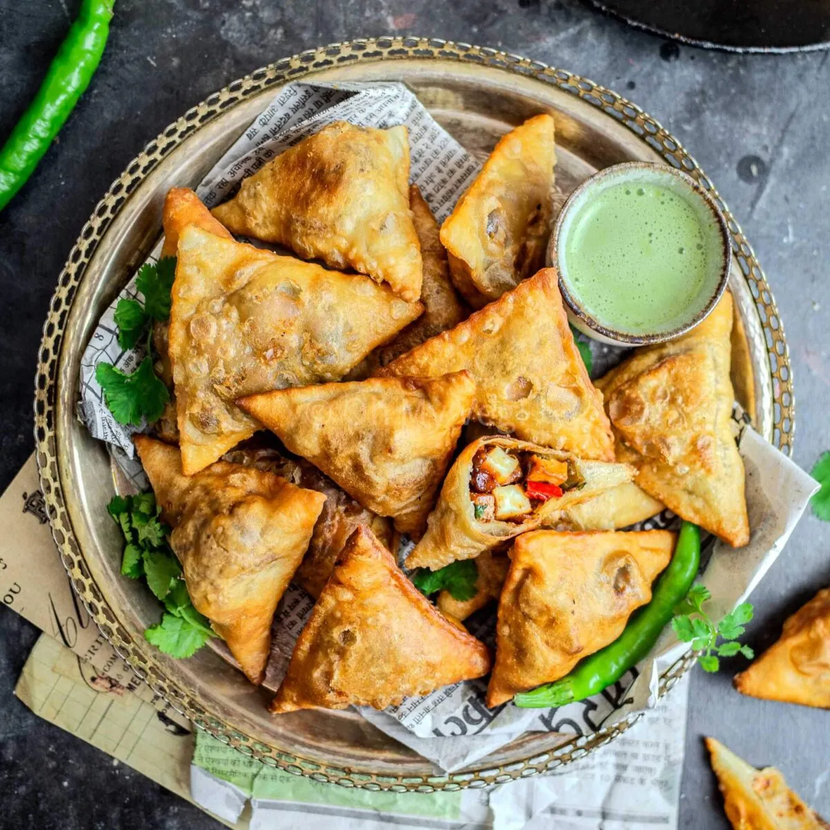 Paneer Samosas, Chilli Paneer Cocktail Samosas